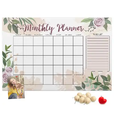 Rose Printed Cork Memo Board Planner