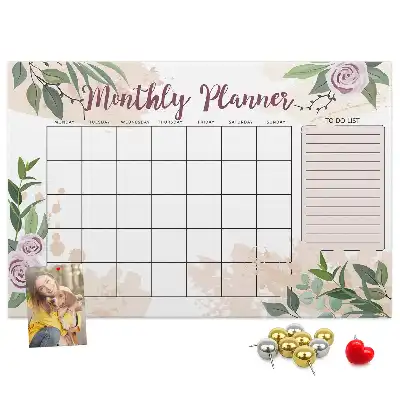 Rose Printed Cork Memo Board Planner