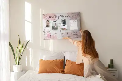 Pink Cork Monthly Planner Memo Board