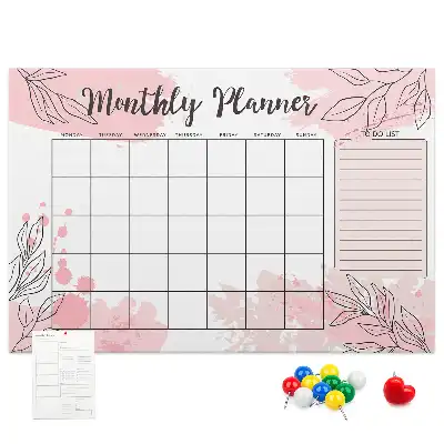 Pink Cork Monthly Planner Memo Board