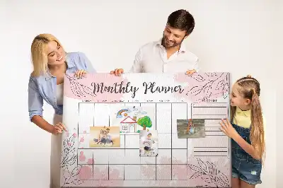 Pink Cork Monthly Planner Memo Board