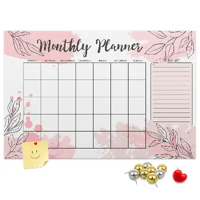 Pink Cork Monthly Planner Memo Board