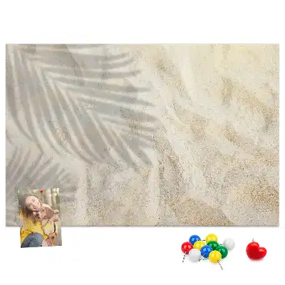 Palm Shadow Sand Printed Cork Board