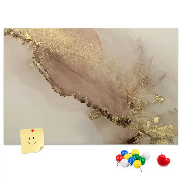 Gold Marble Printed Cork Memo Board