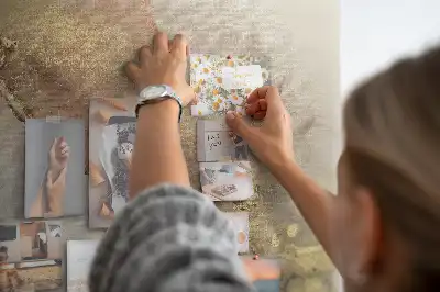 Printed Cork Memo Board Gold marble