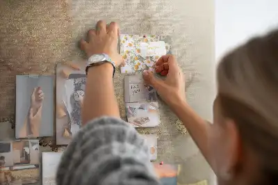 Printed Cork Memo Board Gold marble