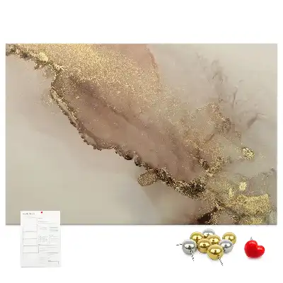 Printed Cork Memo Board Gold marble