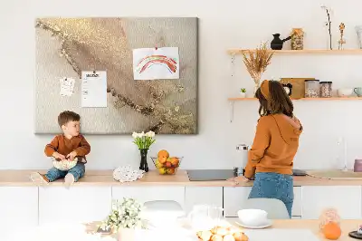 Printed Cork Memo Board Gold marble