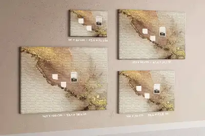 Printed Cork Memo Board Gold marble