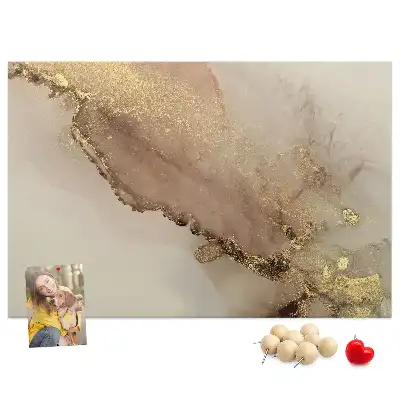Gold Marble Printed Cork Memo Board