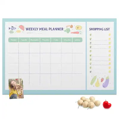 Printed Cork Board Meal planner