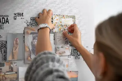 Printed Cork Memo Board with World Map Design Made of Letters