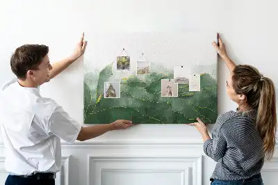 Abstract Leaves Cork Memo Board