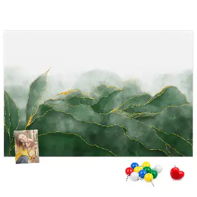 Abstract Leaves Cork Memo Board