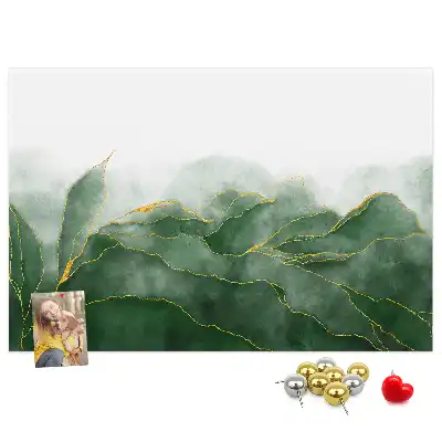 Abstract Leaves Cork Memo Board