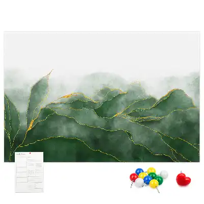 Abstract Leaves Cork Memo Board