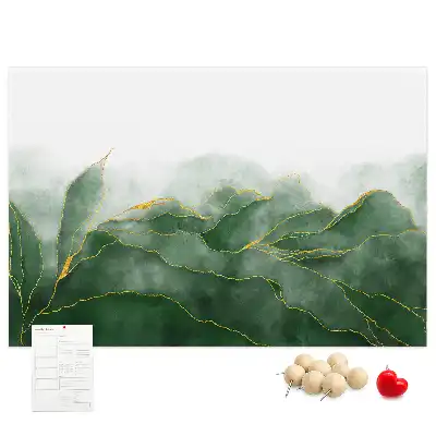 Abstract Leaves Cork Memo Board