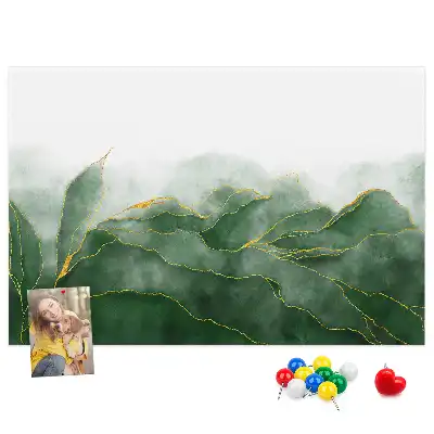 Abstract Leaves Cork Memo Board