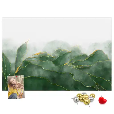 Abstract Leaves Cork Memo Board