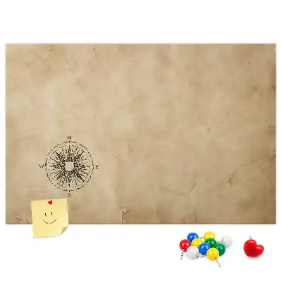 Compass printed cork board canvas