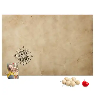 Compass printed cork board canvas