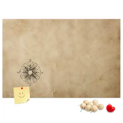 Compass printed cork board canvas