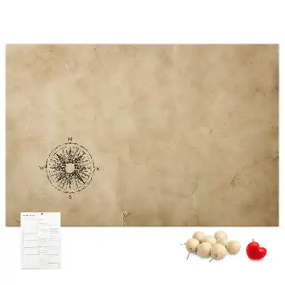 Compass printed cork board canvas