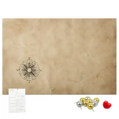 Compass printed cork board canvas