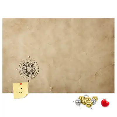 Compass printed cork board canvas