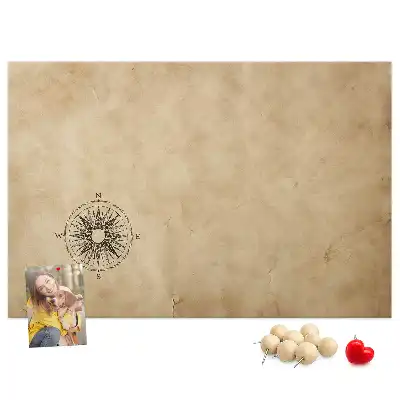Compass printed cork board canvas