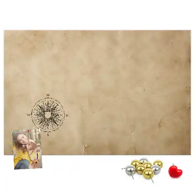 Compass printed cork board canvas