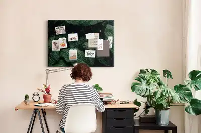 Tropical Monstera Printed Cork Memo Board