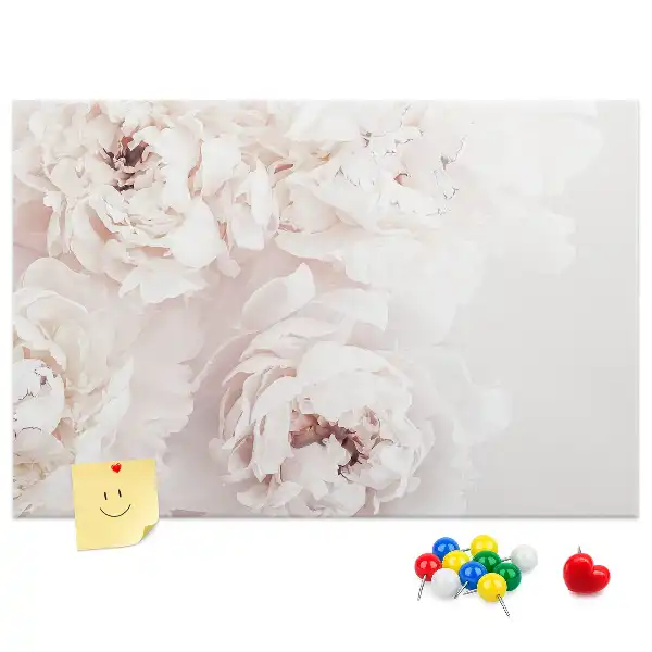Printed Peony Flowers Cork Board