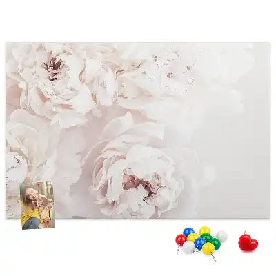 Printed Peony Flowers Cork Board