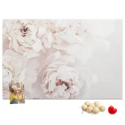 Printed Peony Flowers Cork Board
