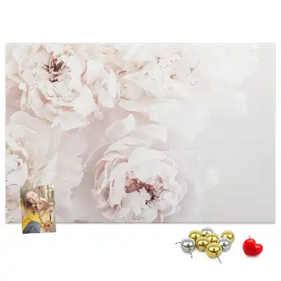 Printed Peony Flowers Cork Board