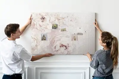 Printed Peony Flowers Cork Board