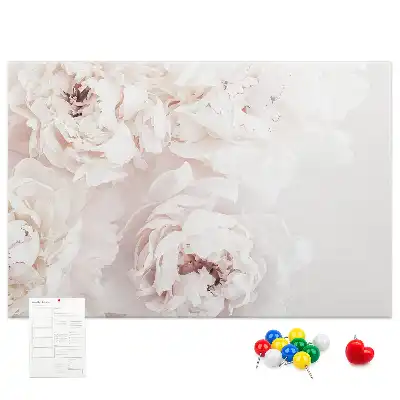 Printed Peony Flowers Cork Board