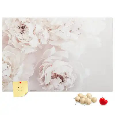 Printed Peony Flowers Cork Board