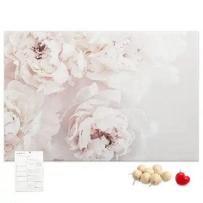 Printed Peony Flowers Cork Board