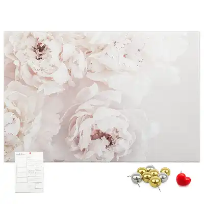 Printed Peony Flowers Cork Board