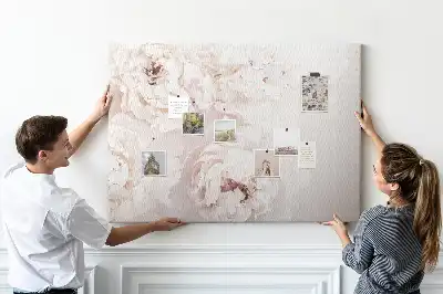 Printed Peony Flowers Cork Board