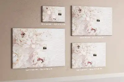 Printed Peony Flowers Cork Board
