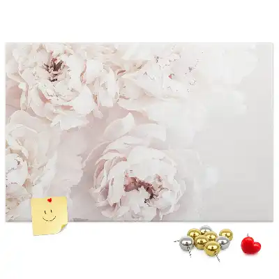 Printed Peony Flowers Cork Board