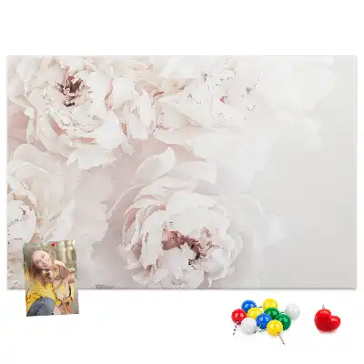 Printed Peony Flowers Cork Board