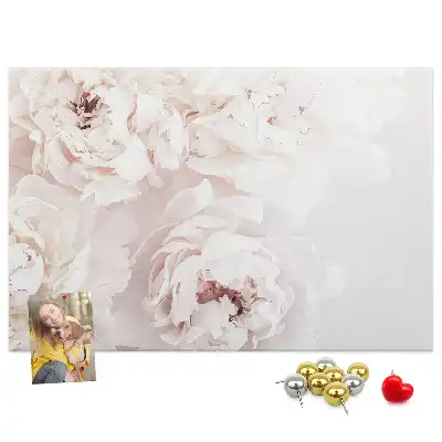 Printed Peony Flowers Cork Board
