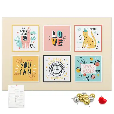 Motivational Slogans Printed Cork Memo Board