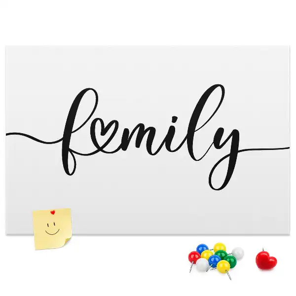 Family lettering cork memo board