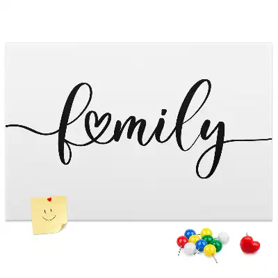 Family lettering cork memo board