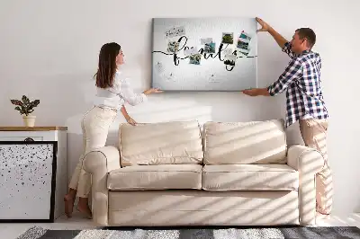 Family lettering cork memo board